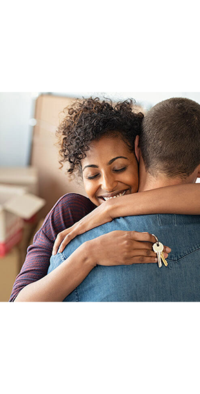 Couple in their newly purchased home