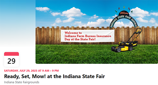 Indiana Farm Bureau Insurance Day at 2023 Indiana State Fair Facebook Event Invite