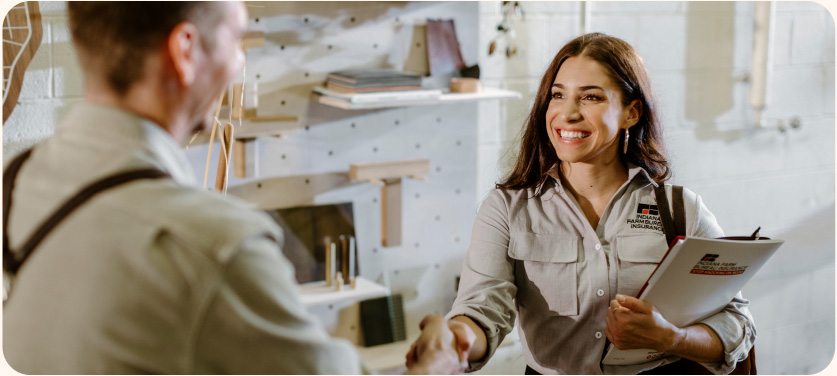 IFBI agent shaking hands with happy client IFBI agent shaking hands with happy client